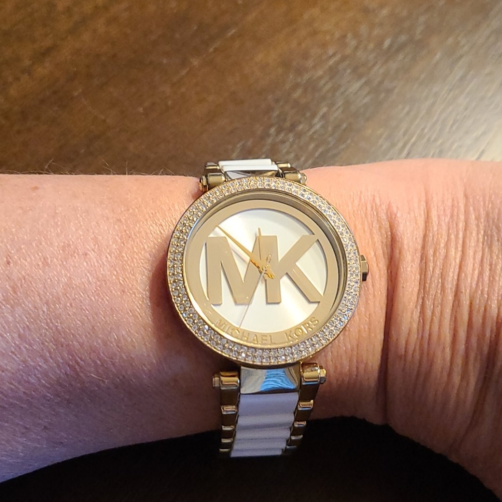 Michael Kors white enamel watch